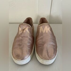 MICHAEL Michael Kors leather metallic shoes flats rubber outsole 7M